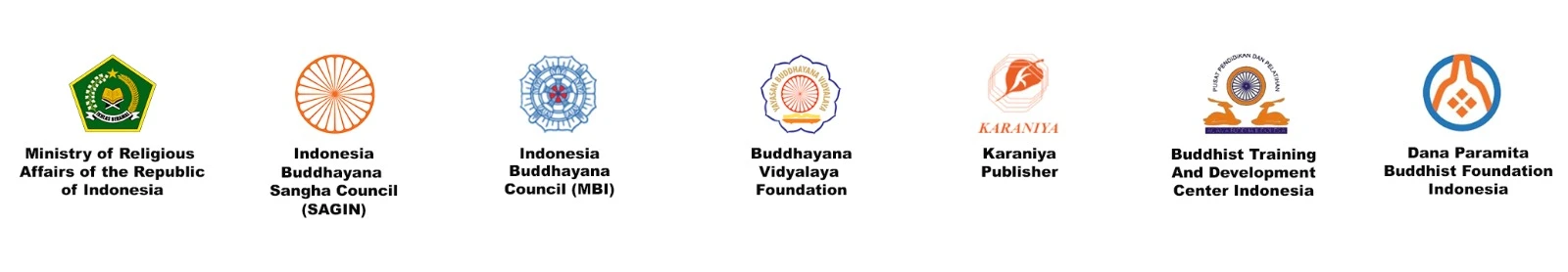 Logos and names of institutions collaborating in Buddhayana Cultural Night