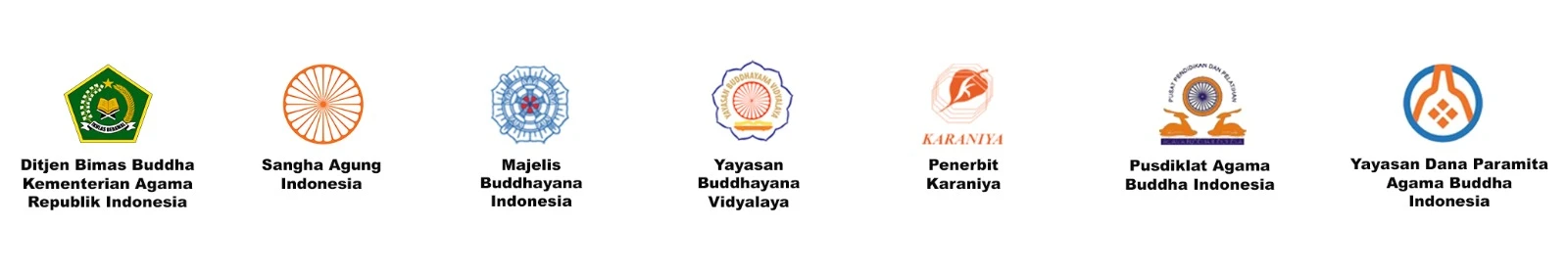 Logo dan nama lembaga yang berkolaborasi dalam Buddhayana Cultural Night