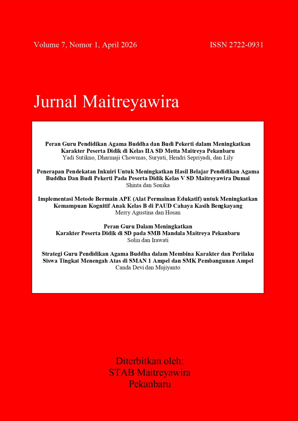 Jurnal Maitreyawira cover